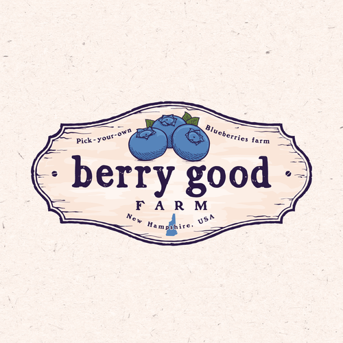 Sticker and decal logo with the title 'berry good Farm '