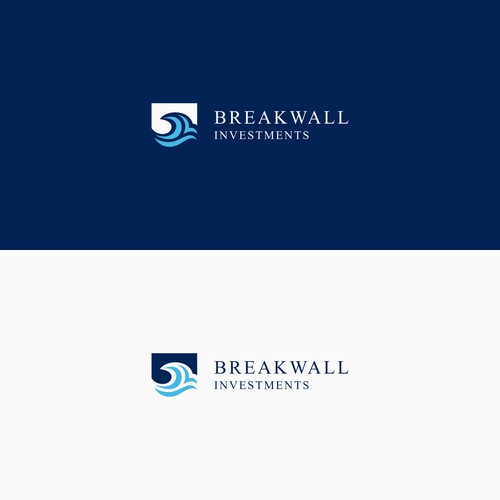 Property management logo with the title 'Timless institutional investment logo with water concept'