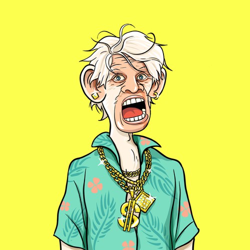 Figure design with the title 'monkey nft'