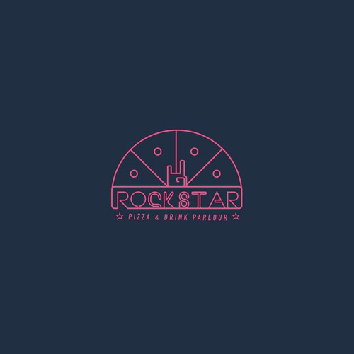 Rock brand with the title 'Rockstar Pizza and Drink Parlour'