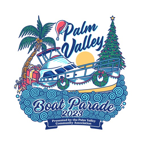 Boat t-shirt with the title 'Palm Valley Boat Parade'