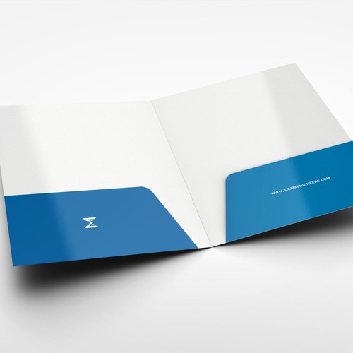 Engineering design with the title 'Folder Design for an Engineering Brand'
