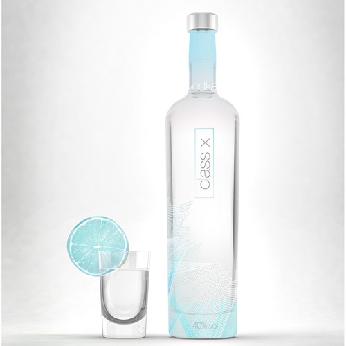 Gradient packaging with the title 'Vodka Bottle Design'
