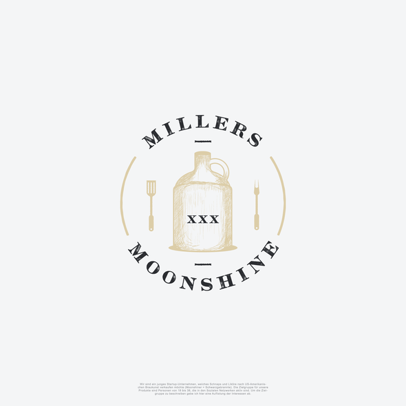 Moonshine logo with the title 'Circle logo for Millers Moonshine XXX'