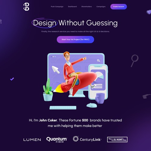 Agency design with the title 'Designdork Landing Page'