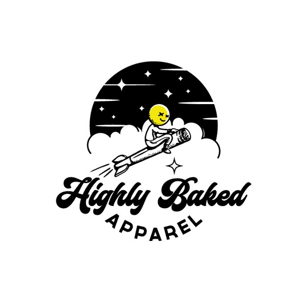 White and yellow logo with the title 'Highly Baked'