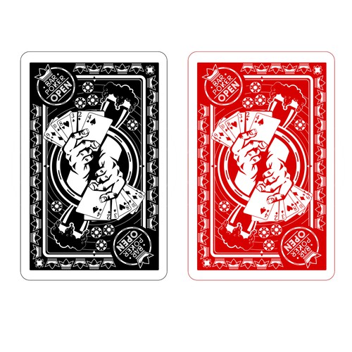 Black artwork with the title 'Illustration for poker cards'