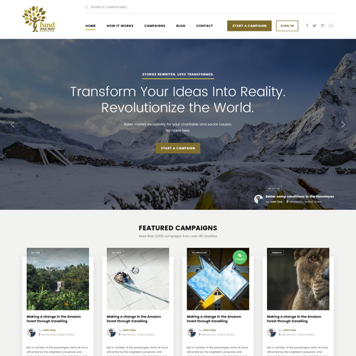 Material design with the title 'Crowdfunding Platform'