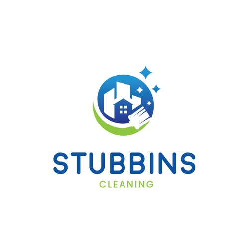 Cleaning and maintenance logo with the title 'Stubbings Cleaning Logo Design'