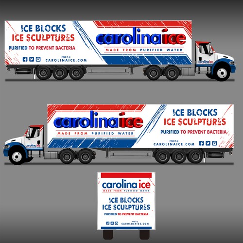 Red and blue design with the title 'carolina ice'