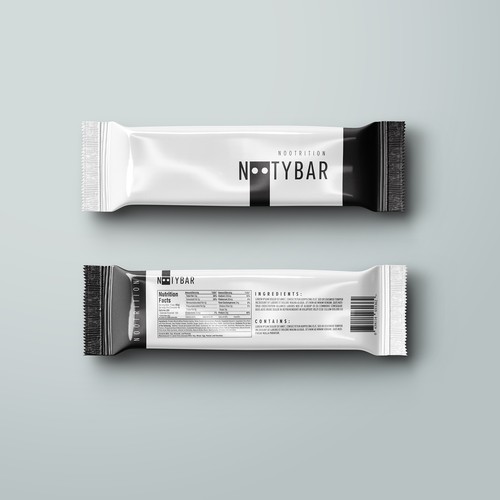 Black and white packaging with the title 'Nooty bar'