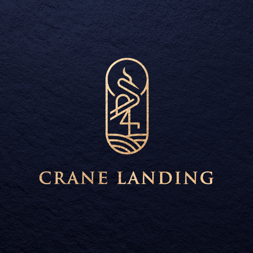 Animal logo with the title 'Crane Landing logo'