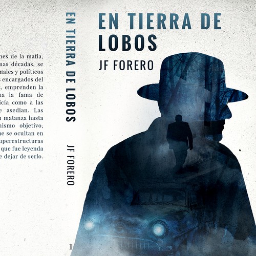 Detective book cover with the title 'En Tierra de Lobos'