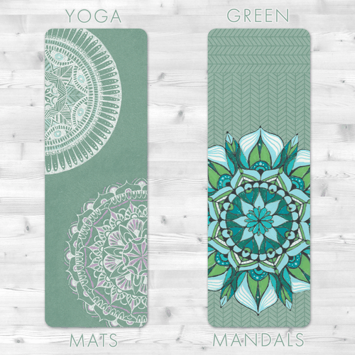 Mandala illustration with the title 'Design yoga mats'