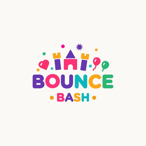 Balloon logo with the title 'Bounce houses and balloon decor '