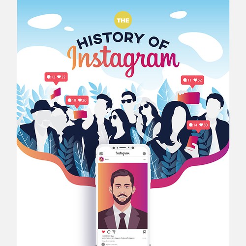 History design with the title 'The story of Instagram'