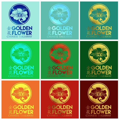 Cuisine design with the title 'Golden Flower'