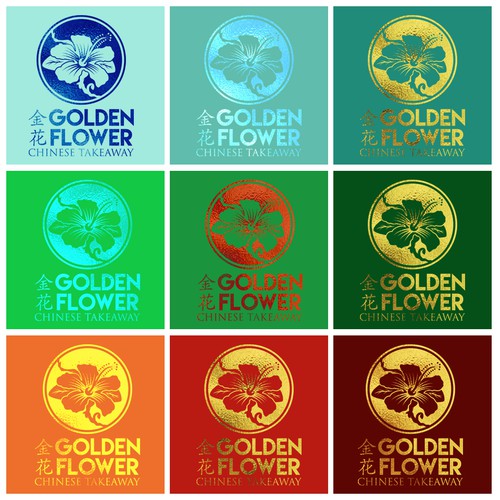 Oriental logo with the title 'Golden Flower'