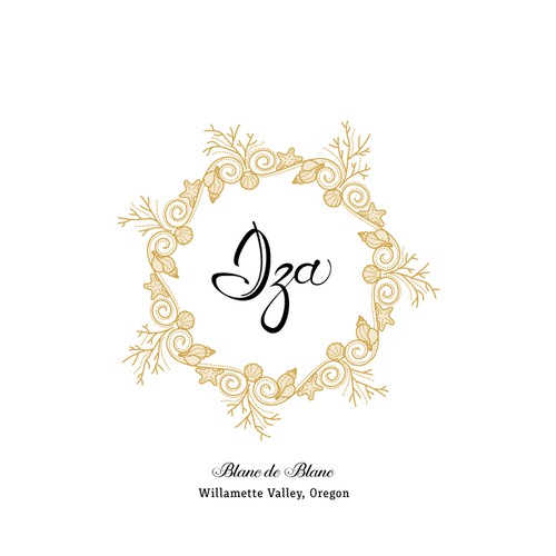 Feminine label with the title 'Hand-drawn wine label'