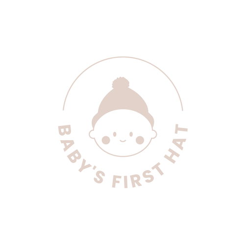 Baby clothing logo with the title 'Baby's First Hat (logo)'
