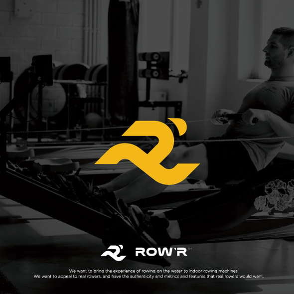 Rowing logo with the title 'Logo for a Fitness App'
