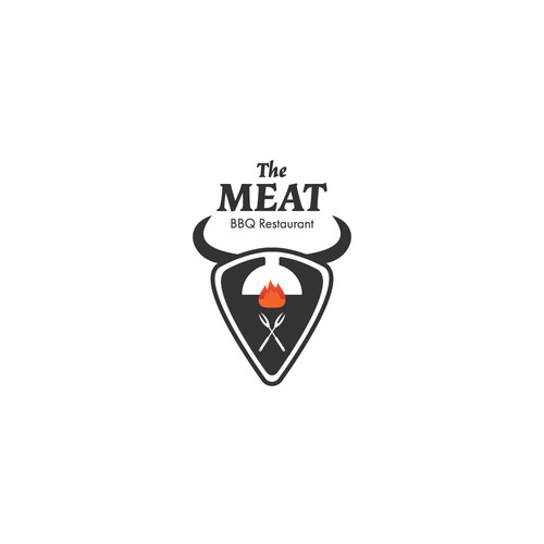 Steak logo with the title 'BBQ Restaurant Logo concept'