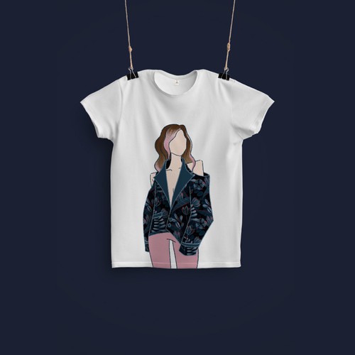 Print illustration with the title 'T-shirt design'