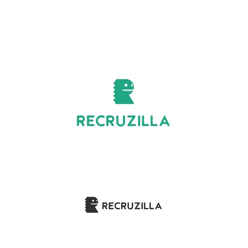 Godzilla design with the title 'Logo for Recruzilla'