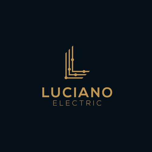 Construction company logo with the title 'Logo Design Concept For Luciano Electric'