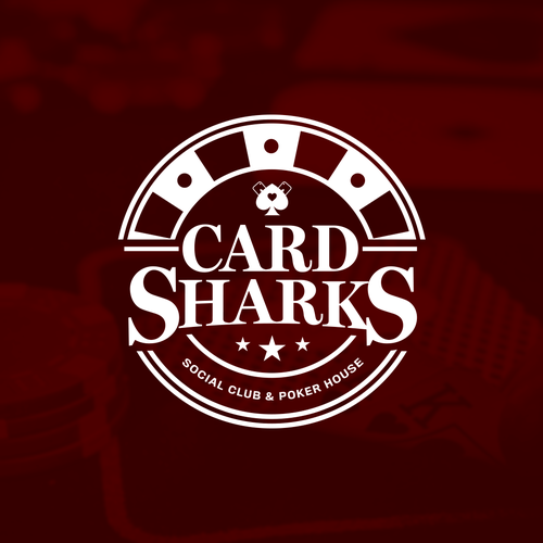 Poker chip logo with the title 'Card Sharks Logo'