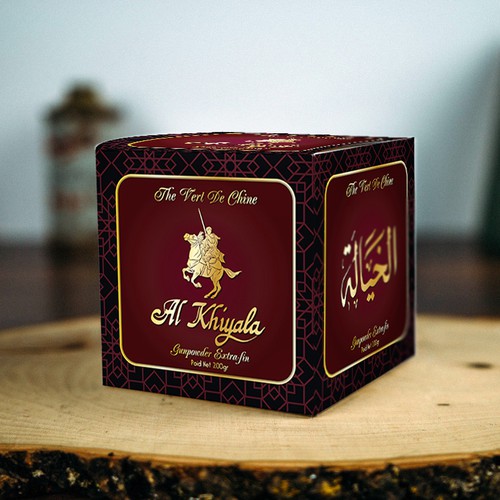 Tea packaging with the title 'Premium tea'