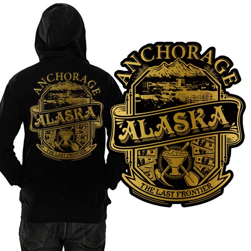 Northern lights design with the title 'NOTHER LIGHTS DISTICT'