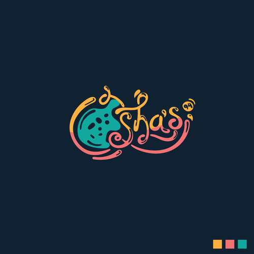 Beverage logo with the title 'Ice cream logo for Osha's'