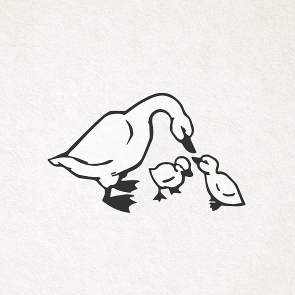 Cute design with the title 'Duck & Ducklings Tattoo'