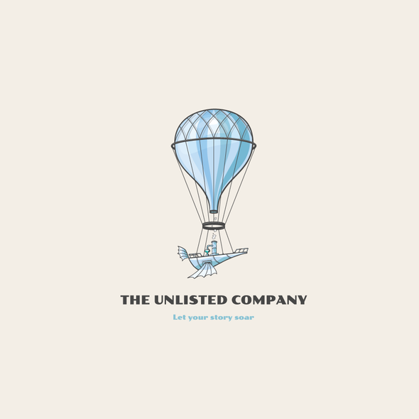 Unique logo with the title 'steampunk hot air balloon logo'