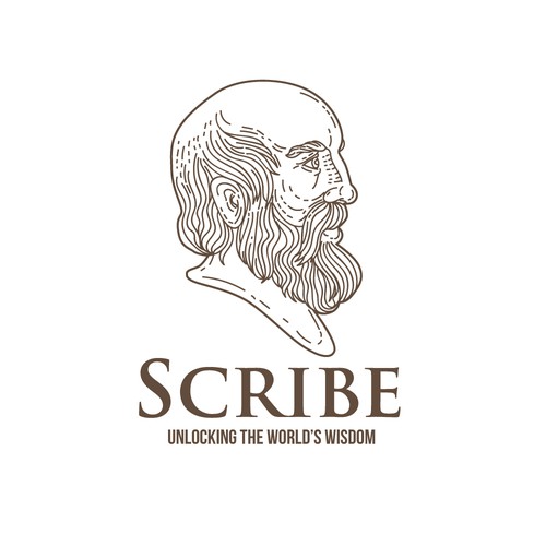 Line drawing logo with the title 'Scribe'