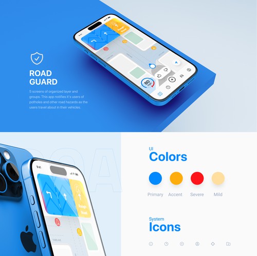 Road design with the title 'Exciting New Road Hazards App'