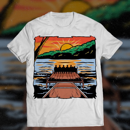 sunset t shirt design