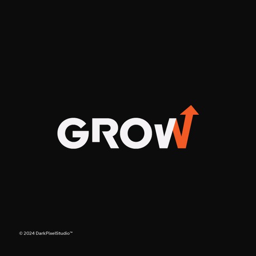 Arrow up logo with the title 'GROW Logo'