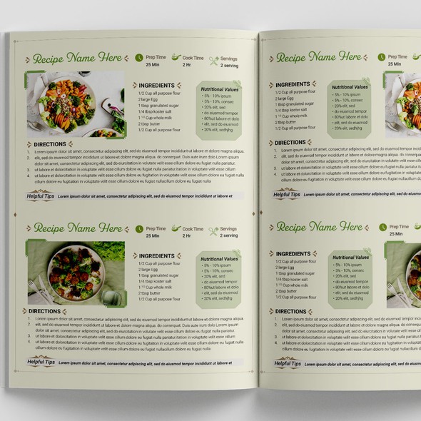 Design with the title 'Cook Book layout'