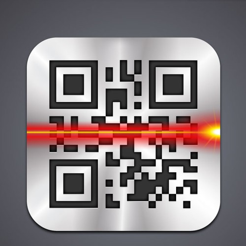 QR code design with the title 'iOS Icon design'