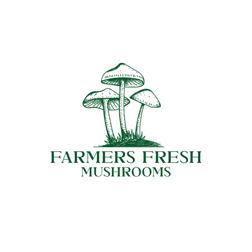 Farmer logo with the title 'Redesign our mushroom logo'