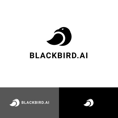 Raven logo with the title 'Black bird crow logo'