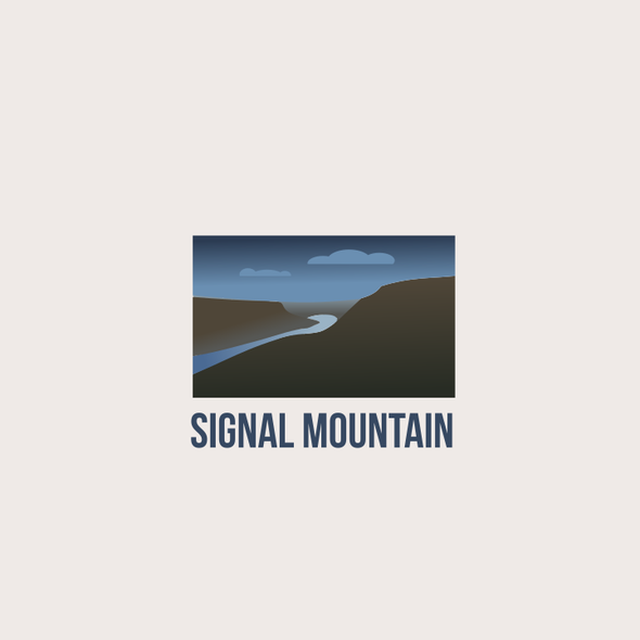 Blue and brown logo with the title 'Signal Mountain'