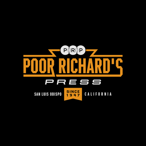 Emblem t-shirt with the title 'Poor Richard Press'