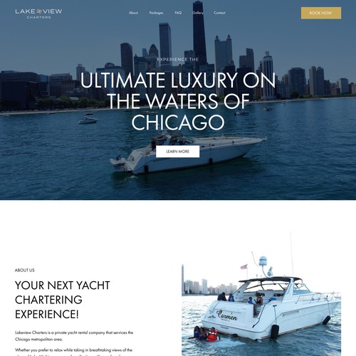 Chicago design with the title 'Modern website for Yacht Chartering business'