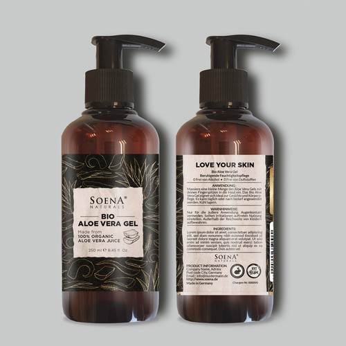 Beauty label with the title 'Bio Aloe Vera Gel'