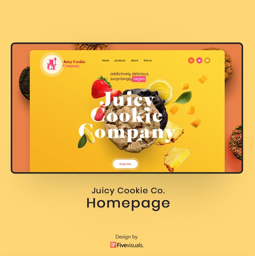 Product design website with the title 'E-Commerce Website Design'