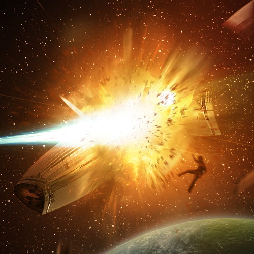 Laser design with the title 'Book Cover space explosion'