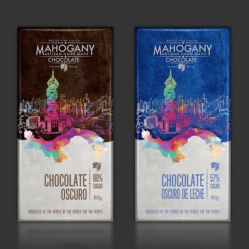 Chocolate packaging with the title 'New chocolate wrapper design'